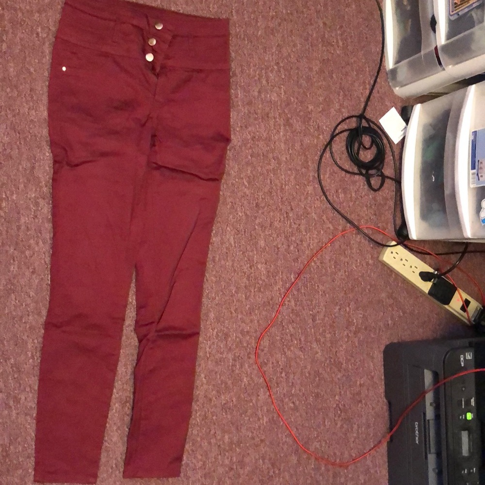 Refuge high waisted jeggings in maroon